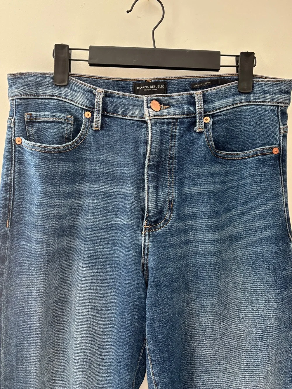Banana Republic Mid-rise Straight Leg Jeans Womens 29 Medium Wash Raw Hem - Picture 5 of 12